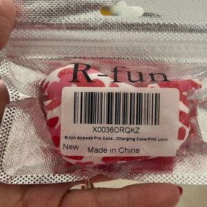 R fun AirPods Pro case charging case pink love